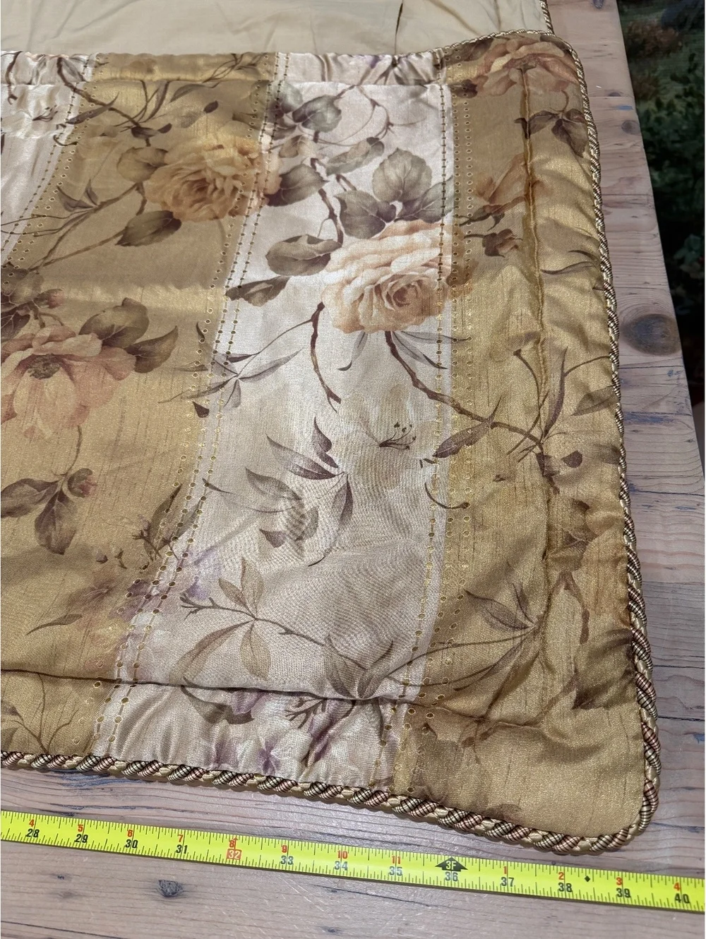 Croscill Home King Size Shames Pillow Covers in Gold Floral Pattern